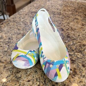 Rare vintage Retired Kadee CROCS Women's Colorful Patterned Flats